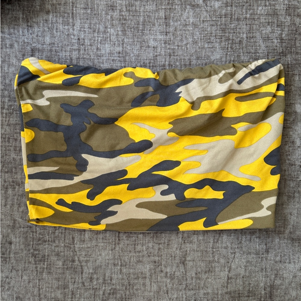 Yellow and Green Camouflage Fabric